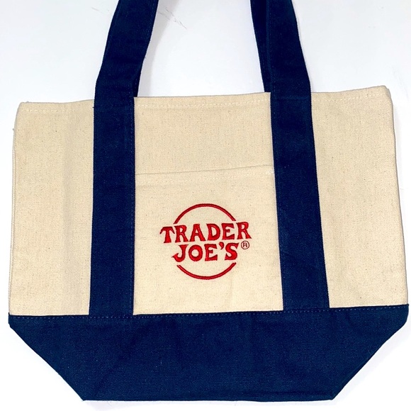 NWT Trader Joe’s MINI Navy Blue Canvas Tote - Picture 4 of 6